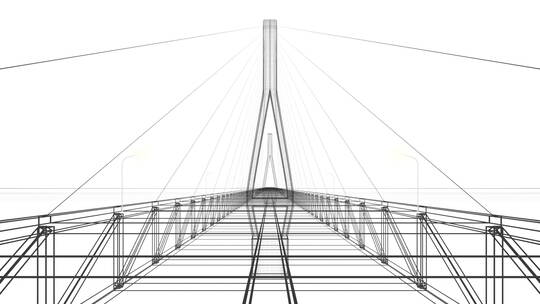 继续在草图吊桥上前进，3d渲染。