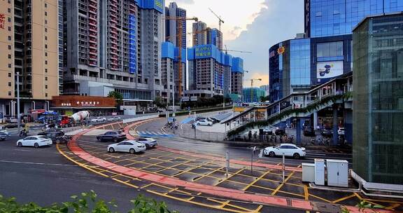 深圳龙华区城市航拍延时