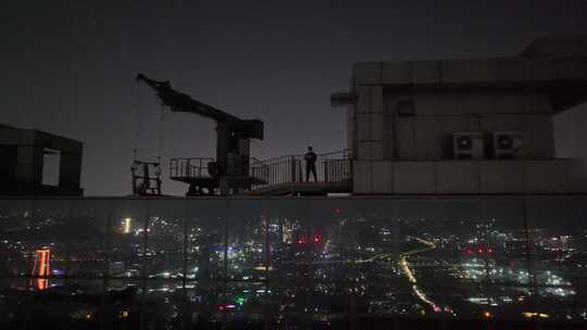 深圳南山区夜景航拍