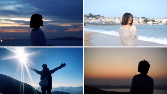 人物意境风景宁静治愈希望日出背影自然风光