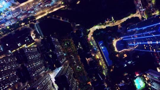 繁华广州CBD夜景航拍视频素材模板下载