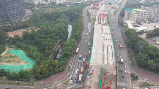 航拍深圳城市道路运输