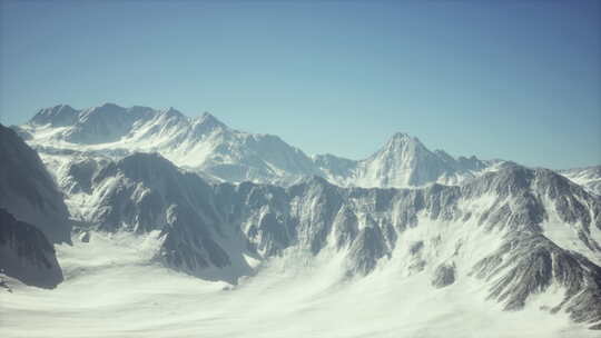 山峰雪山航拍