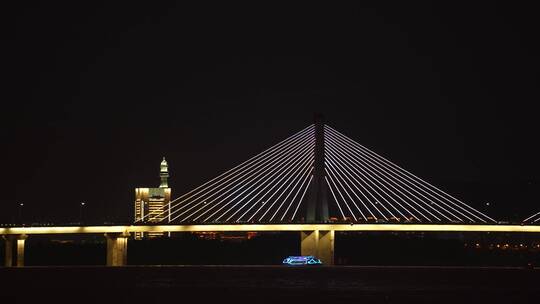 4k长沙湘江夜景-银盆岭大桥灯光秀