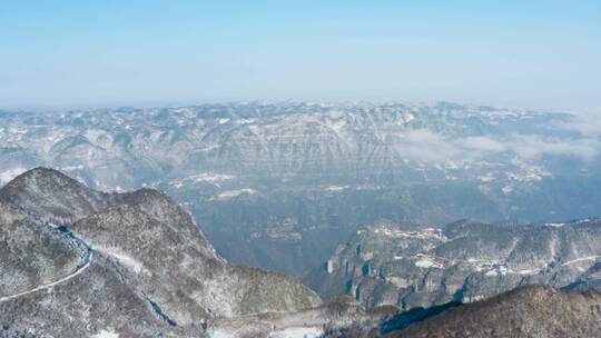 4k航拍恩施雪山雾凇风光