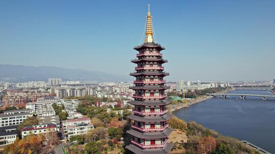 金华市区金华古子城金华万佛塔金华旅游