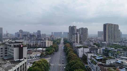 四川乐山城市交通航拍