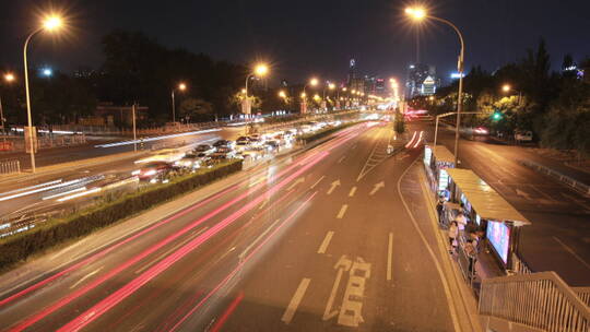 延时 城市夜景车流