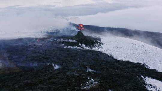 航拍火山美景