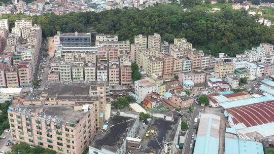 航拍深圳龙华区观澜城市建筑景观