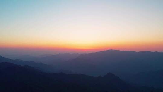 杭州临安大明山牵牛岗日出风景航拍