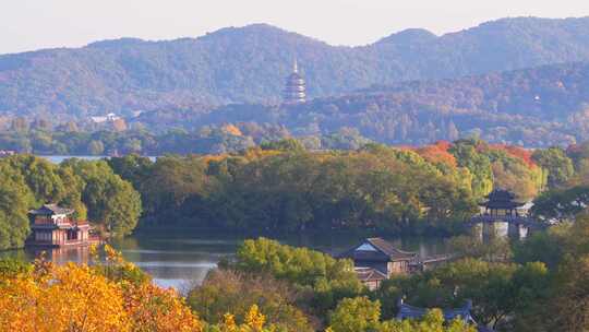 杭州西湖秋天风景