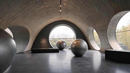 空间艺术现代建筑雕塑融合几何结构光影效果