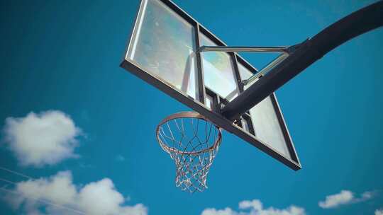 篮球场篮筐视频素材模板下载