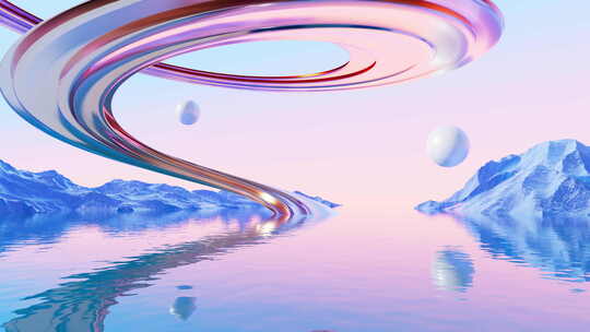 抽象水面螺旋背景动画
