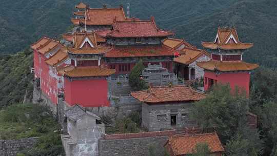 航拍洛阳偃师牛心山洪江寺