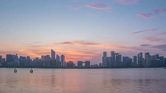 杭州钱江新城城市阳台日转夜延时