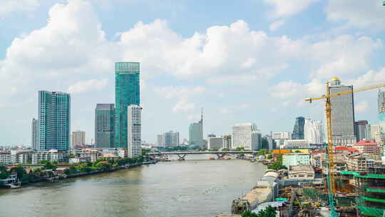 曼谷-泰国，约：延时泰国曼谷城市天际线