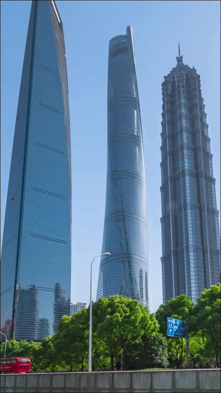 上海_浦东三件套_金茂大厦_东方明珠塔_上海中心大厦_竖屏