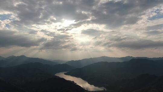 航拍自然风光山川青山绿色植物