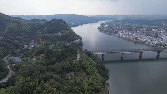 南方丘陵山川河流自然风光航拍