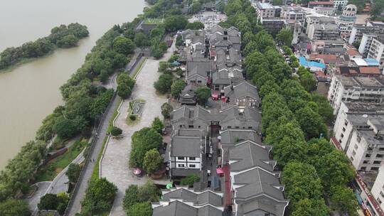 湖南岳阳岳阳楼汴河街古街航拍