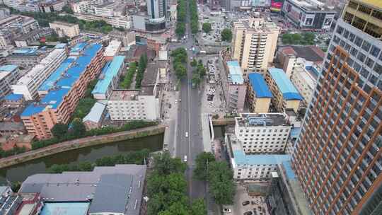 航拍南阳城市风光旅游景区