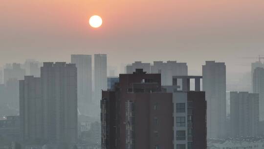 滁州市日出长焦航拍