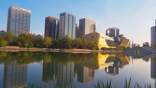 杭州滨江低碳科技馆城市建筑风景