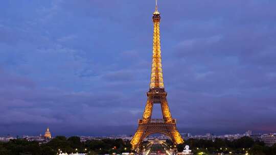 欧洲城市夜景巴黎伦敦地标建筑航拍