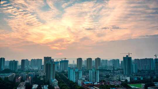 城市建筑都市日出日落朝阳晚霞夕阳黄昏航拍