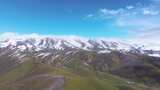 航拍青藏高原青海祁连山脉天境祁连雪山雪景高清在线视频素材下载