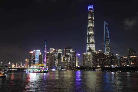 上海外滩万国建筑陆家嘴金融中心夜景延时