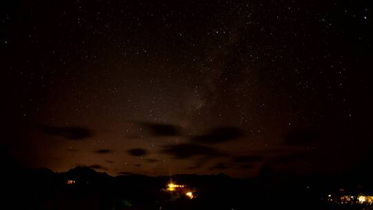 夜空中的星空随着时间的流逝