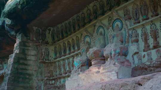 苏东坡故里，四川眉山青神中岩寺，石窟佛像