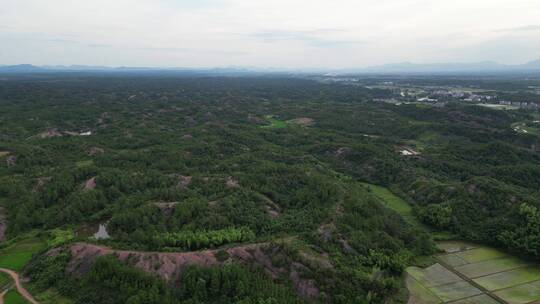 航拍福建丹霞地貌山川丘陵