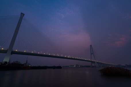 上海 黄浦江 徐浦大桥  日转夜延时