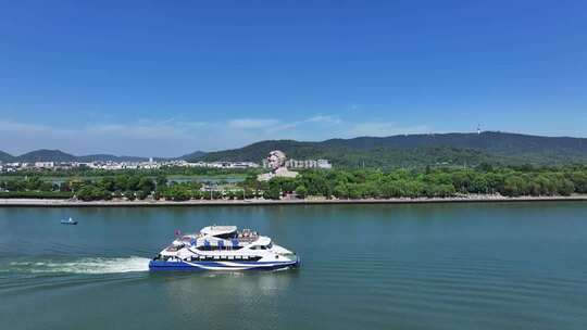 长沙橘子洲景区橘子洲大气航拍