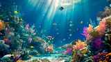 海底世界多彩珊瑚 灵动鱼类海洋生态生物多高清在线视频素材下载