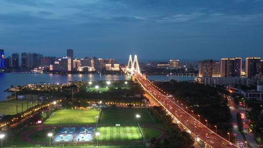 海口滨海大道夜景灯光带