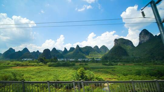 动车高铁火车窗外风景