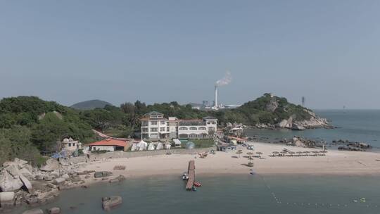惠州三角洲岛沙滩空镜航拍