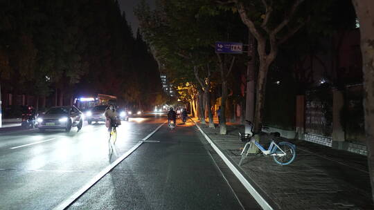 上海浦西马路扫街夜景