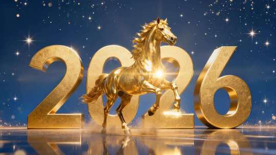 2026马年金马奔腾大气震撼年会开场动画