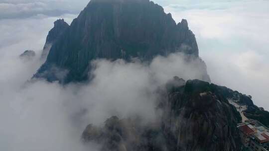 黄山壮观云海航拍延时风景视频素材