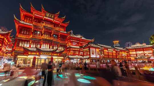 上海城隍庙豫园人流延时