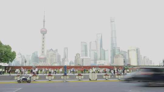 上海慢门/汽车行驶/人流脚步 街景视频素材模板下载