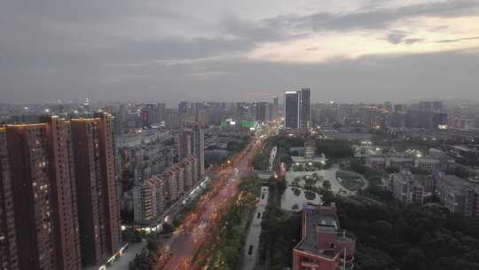 夜晚杭州下沙夜景