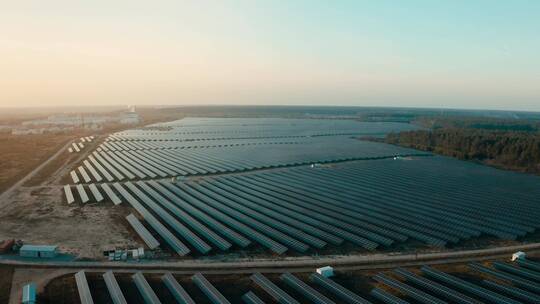 太阳能电站、太阳能电池板的俯视图