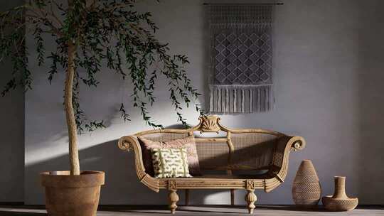 光影室内家具复古藤椅沙发